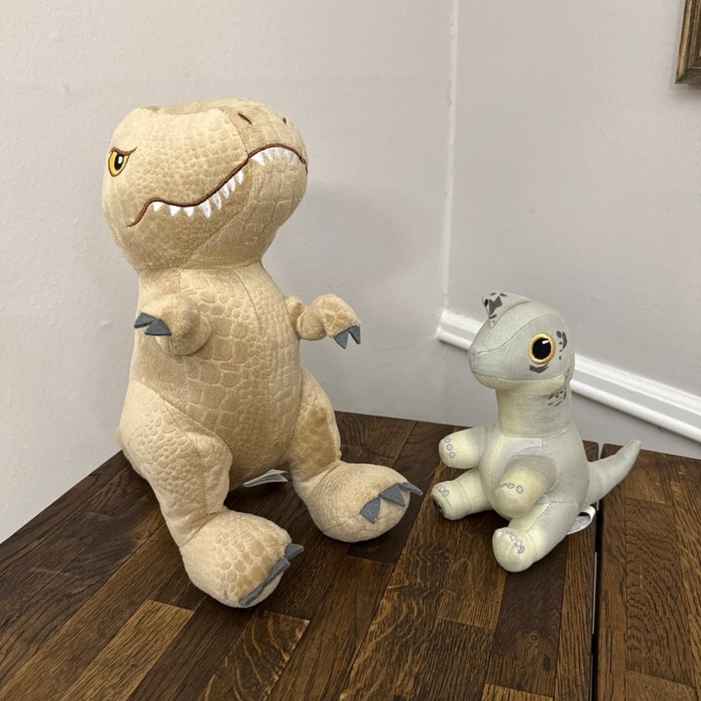 13” Jurassic World T Rex and 7” Jurassic Park Brachiosaur Dinosaur plush